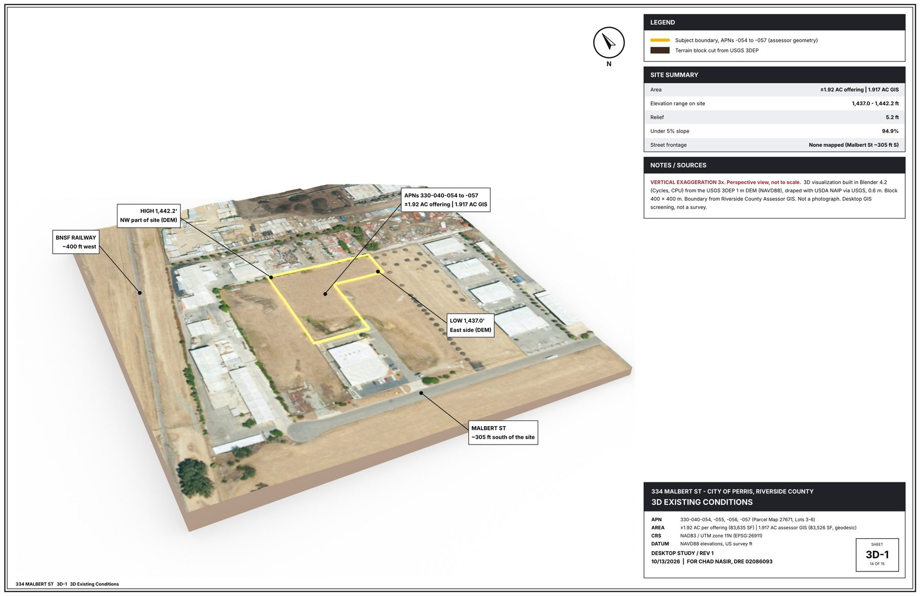 GIS sheet 3D-1: 3D existing conditions