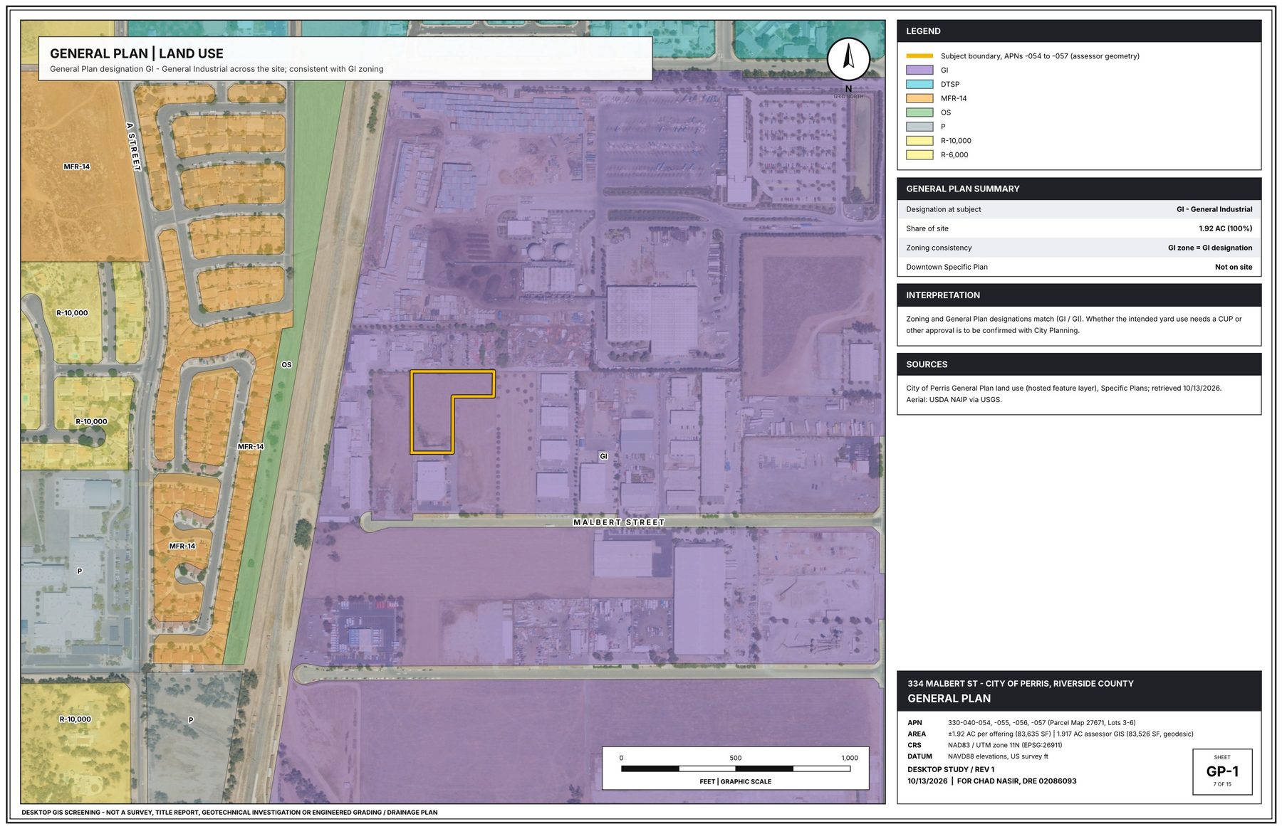 GIS sheet GP-1: General Plan